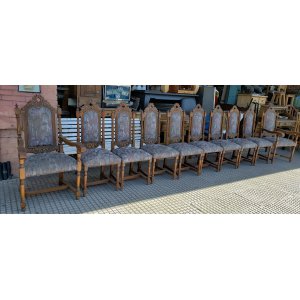 8 sillas con 2 sillones roble