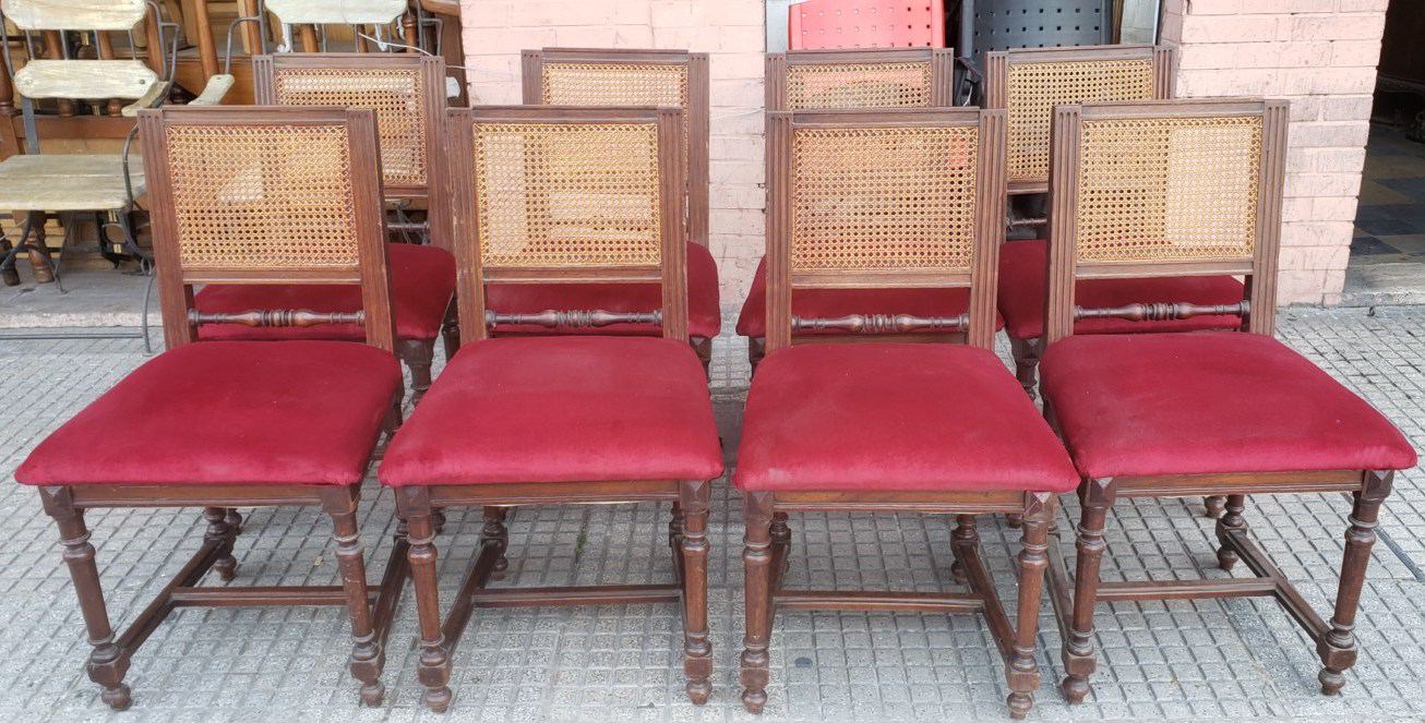 8 sillas esterilla