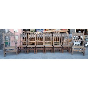 6 madera mas 2 sillones 6 junco