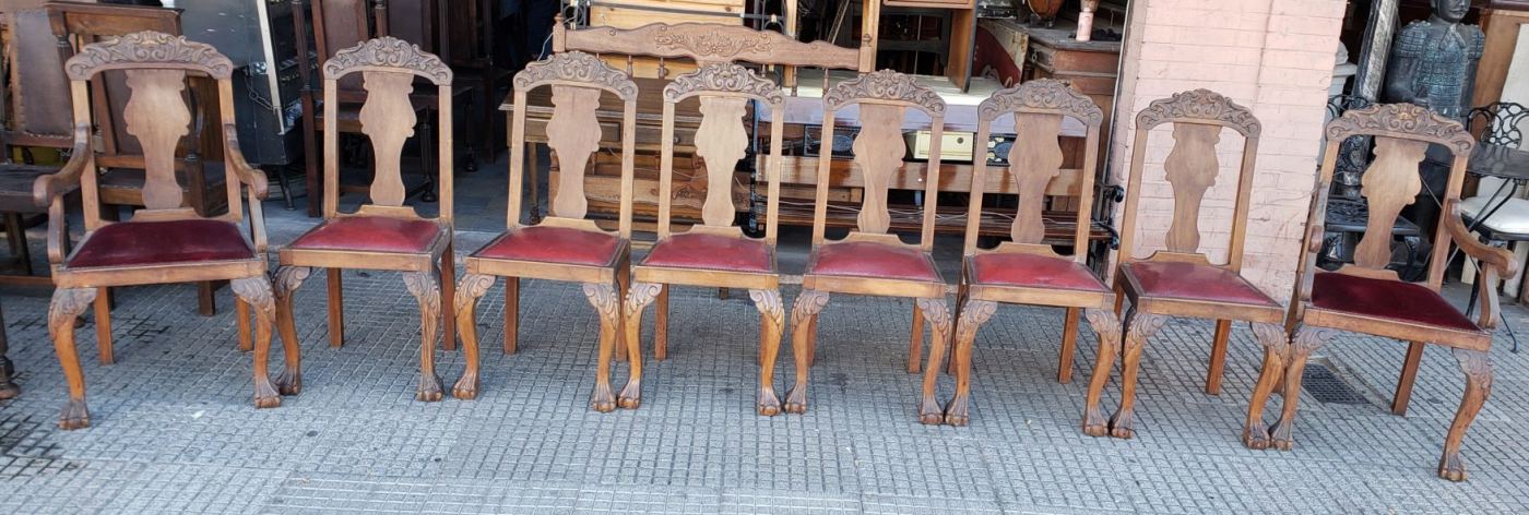 6 sillas chippendale con 2 sillones