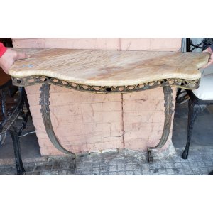 dressoir bronce con marmol