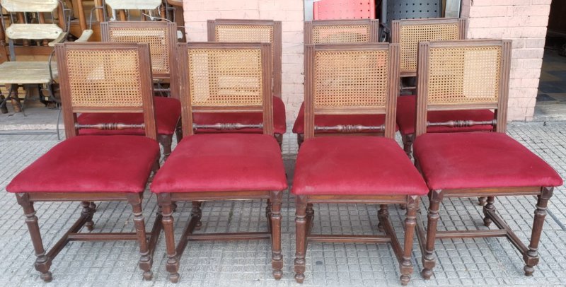 8 sillas esterilla