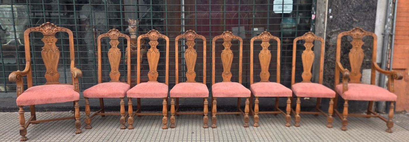 6 sillas con 2 sillones