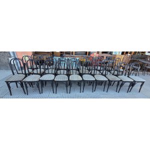 30 sillas negras thonet tapizadas