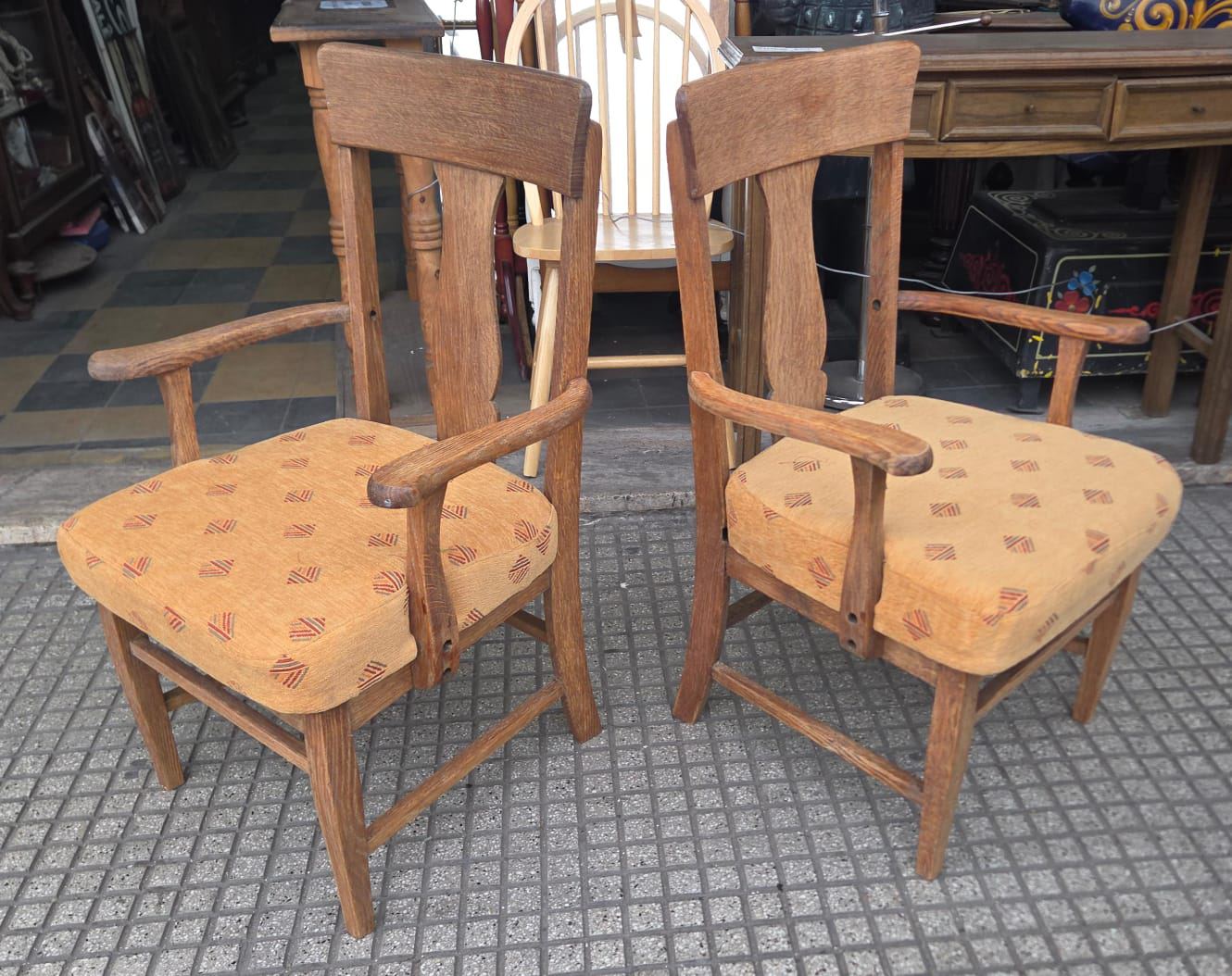 2 sillones roble lavado 0,60 x 50 x 93 alto