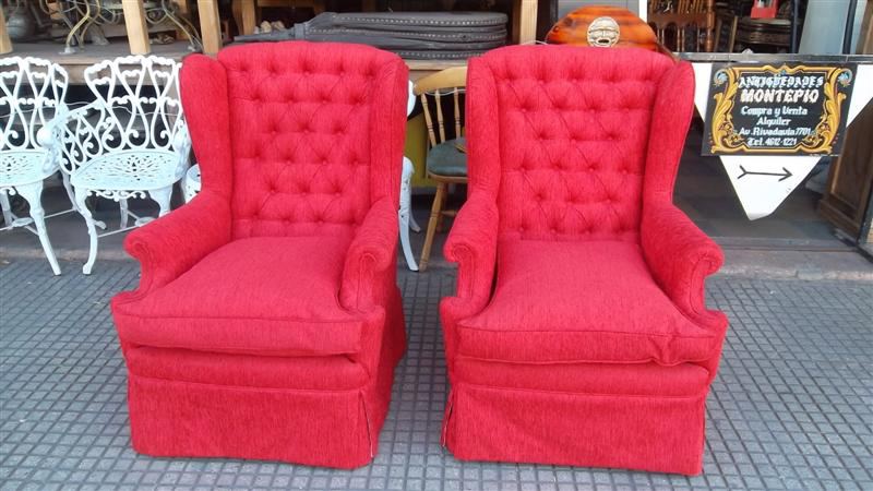 2 sillones berger rojos