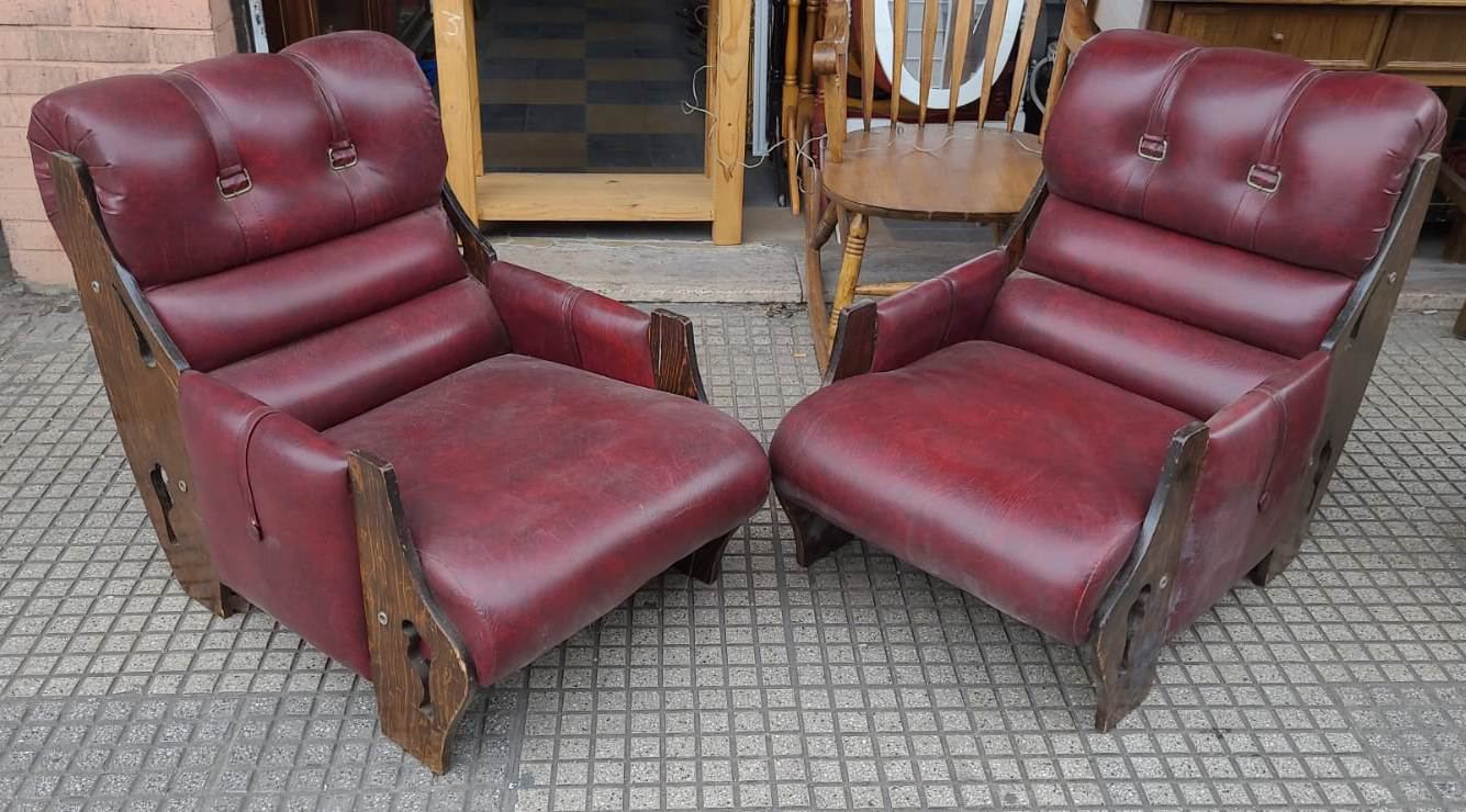 2 sillones bordeaux