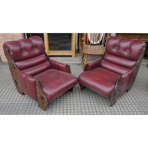 2 sillones bordeaux