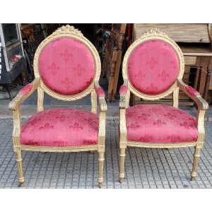 2 sillones dorado