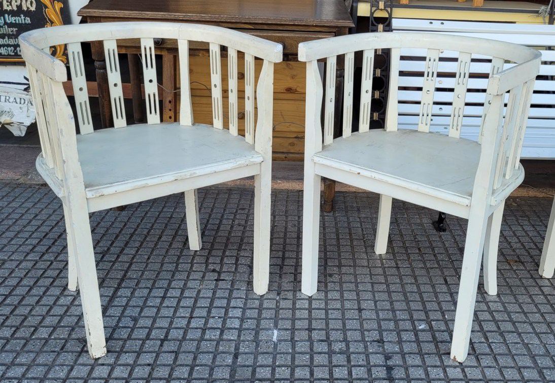 2 sillones herradura blanco