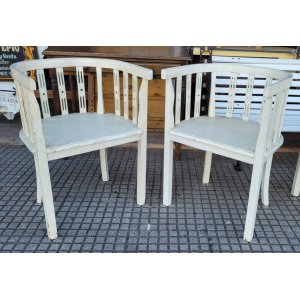 2 sillones herradura blanco