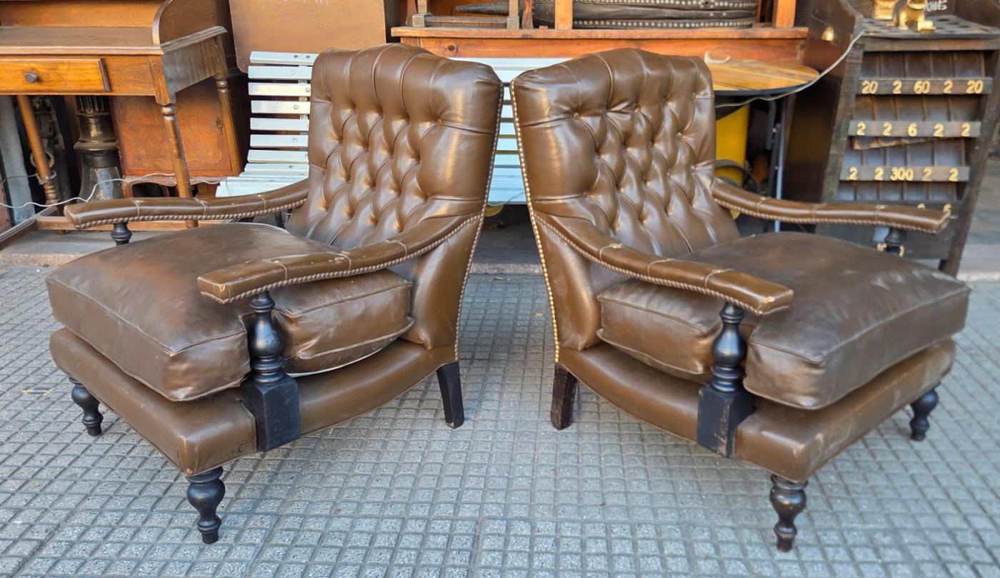 2 sillones morris marron