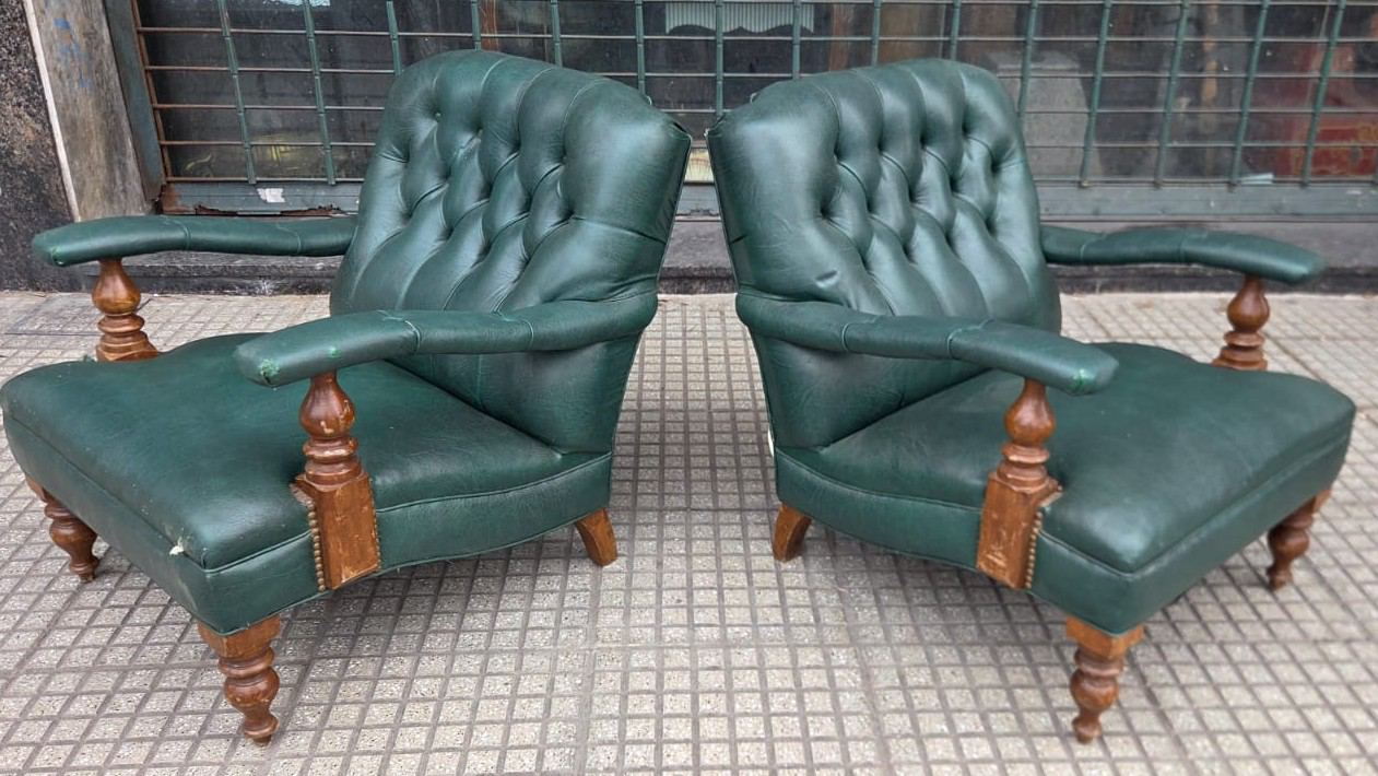 2 sillones morris verde