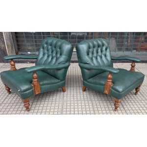 2 sillones morris verde