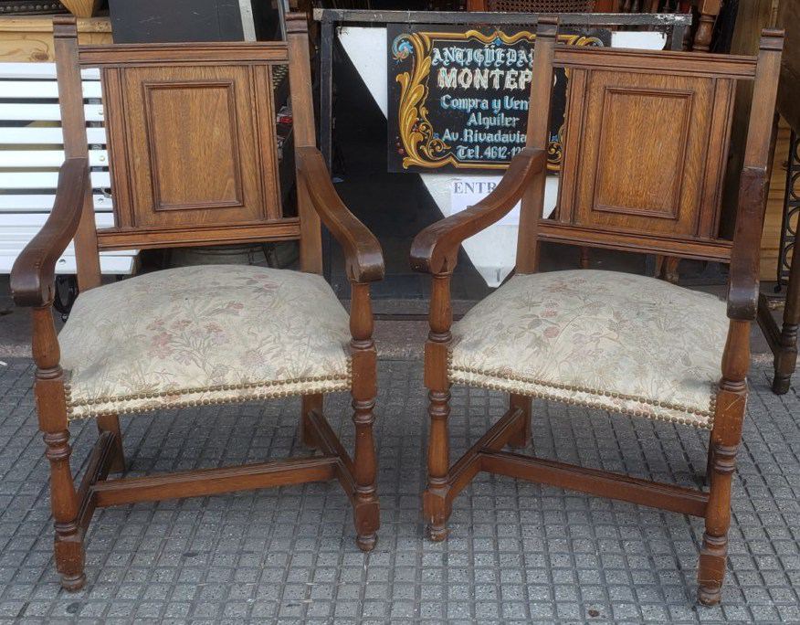 2 sillones roble 6 sillas