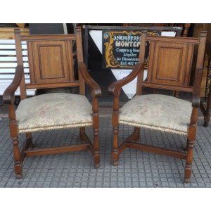 2 sillones roble 6 sillas