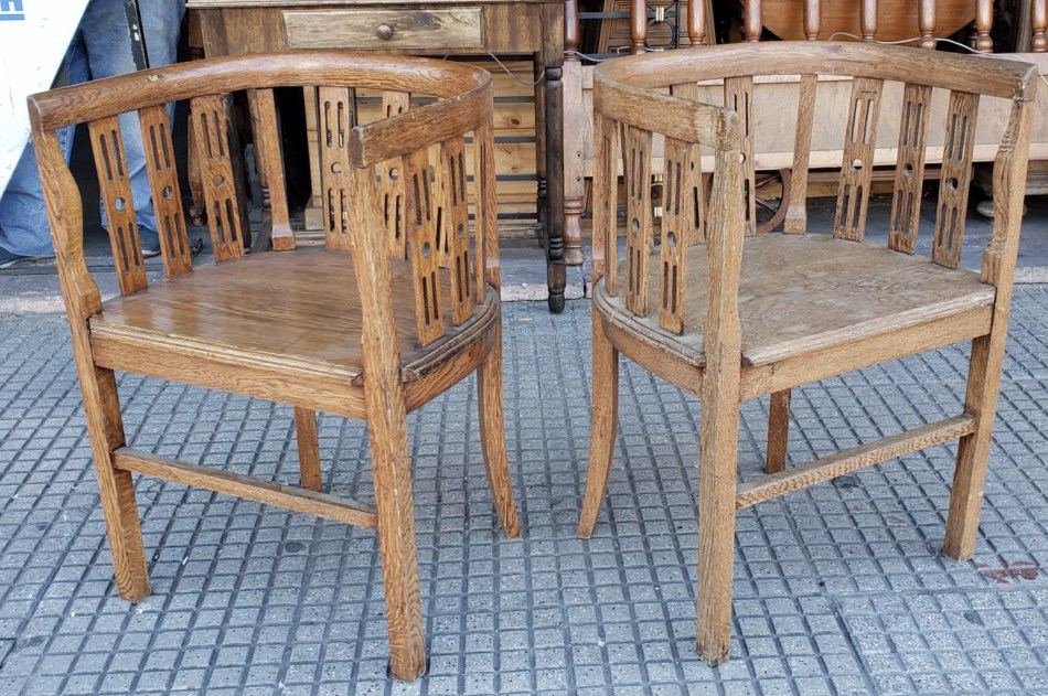 2 sillones roble