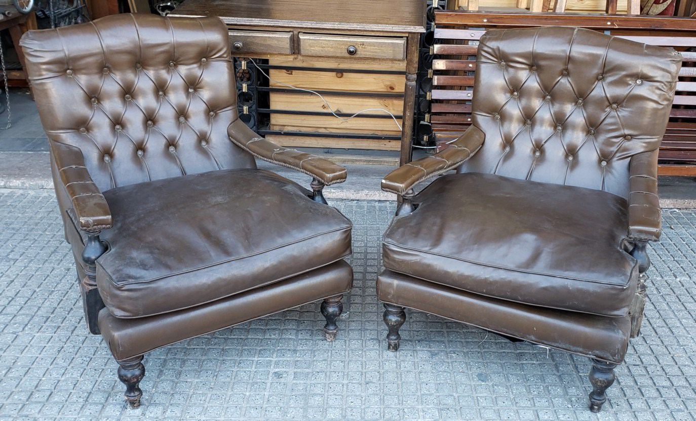 2 sillones morris marron