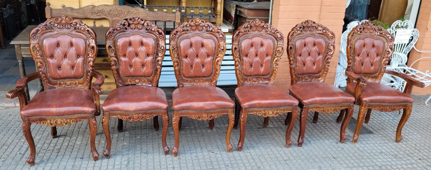 4 sillas con 2 sillones 50 x 45 y 50 x 1,05
