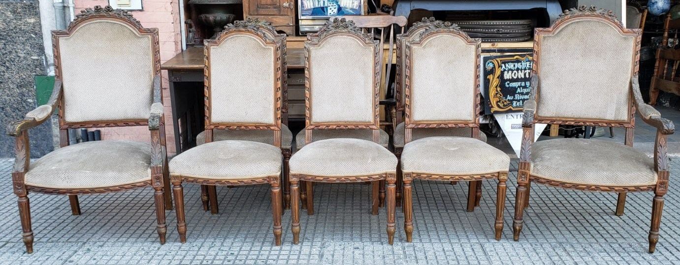 6 sillas con 2 sillones