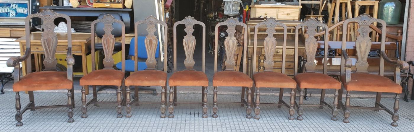 6 sillas con 2 sillones