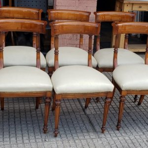 6 sillas con 2 sillones poliuretano