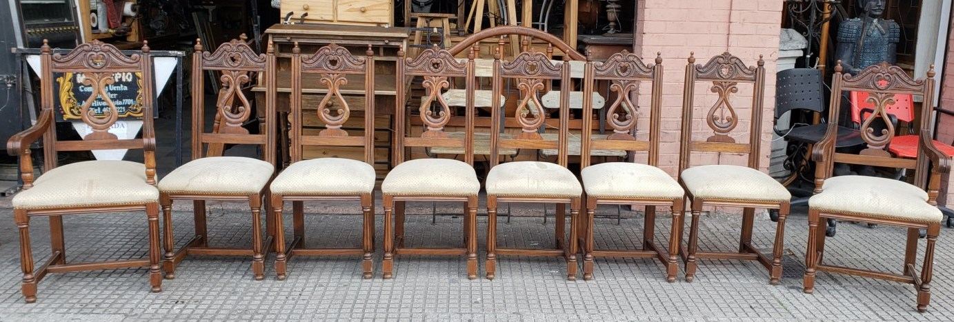 6 sillas con 2 sillones